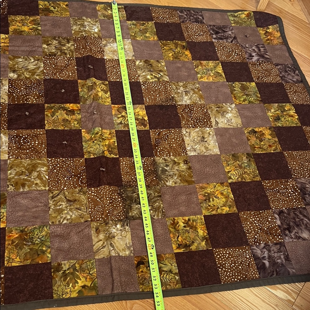 Hand Crafted Earthy Patchwork Quilt